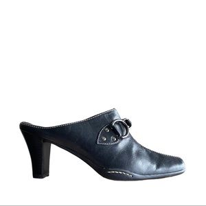 Aerosole leather buckle mules